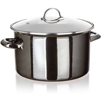 BANQUET METALLIC Black Hrnec smaltovaný 26 cm 6 l s poklicí BANQUET METALLIC Black Hrnec smaltovaný 26 cm 6 l s poklicí