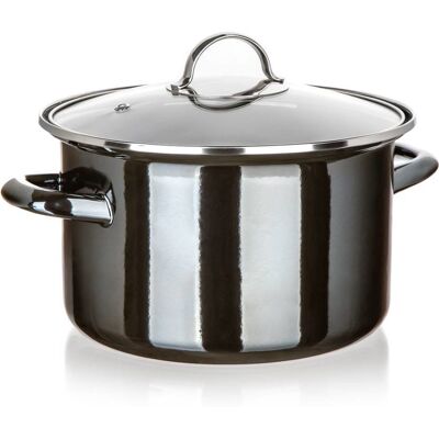 BANQUET METALLIC Black Hrnec smaltovaný 24 cm 3,7 l s poklicí BANQUET METALLIC Black Hrnec smaltovaný 24 cm 3,7 l s poklicí