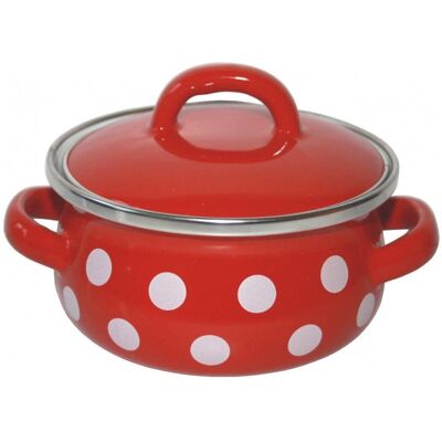 Metalac Červený puntík, Elegant s poklicí 12 cm, 0,8 l Metalac Červený puntík, Elegant s poklicí 12 cm, 0,8 l