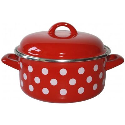 Metalac kastrol Červený puntík, Standard s poklicí 16 cm, 1,5 l Metalac kastrol Červený puntík, Standard s poklicí 16 cm, 1,5 l