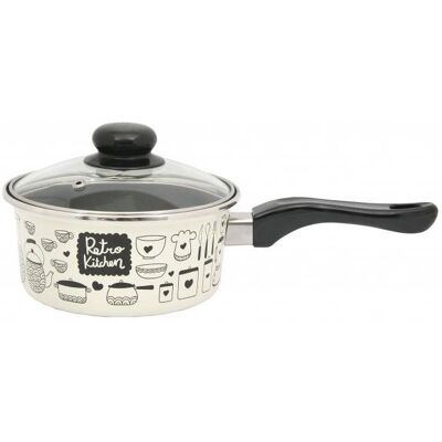 Metalac Kónický smaltovaný rendlík s bakelitovou ručkou a poklicí Retro Kitchen, 16 cm, 1,5 l Metalac Kónický smaltovaný rendlík s bakelitovou ručkou a poklicí Retro Kitchen, 16 cm, 1,5 l