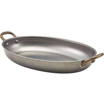 GENWARE Servírovací hrnec oválný, nerez Vintage, objem 1 l, výška 4 cm GENWARE Servírovací hrnec oválný, nerez Vintage, objem 1 l, výška 4 cm