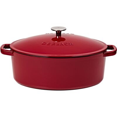 Gerlach Litinový hrnec s pokl. NATUR 31 cm 5,5 l oválný burgundy Gerlach Litinový hrnec s pokl. NATUR 31 cm 5,5 l oválný burgundy