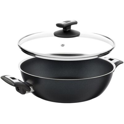 KOLIMAX COMFORT BLACK Pánev 26 cm s úchyty, se skleněnou poklicí, vysoká KOLIMAX COMFORT BLACK Pánev 26 cm s úchyty, se skleněnou poklicí, vysoká