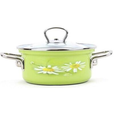Belis Smaltovaný rendlík se skl. poklicí Daisy 24 cm, 4,5 l Belis Smaltovaný rendlík se skl. poklicí Daisy 24 cm, 4,5 l