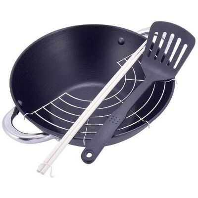 kamille Litinová pánev Wok 32 × 11 cm kamille Litinová pánev Wok 32 × 11 cm