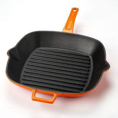 Lava Metal Grilovací pánev litinová, oranžová 26 × 26 cm Lava Metal Grilovací pánev litinová, oranžová 26 × 26 cm