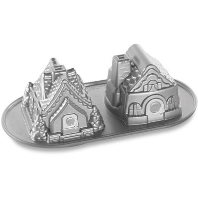 NORDIC WARE Forma na pečení PERNÍKOVÉ CHALOUPKY stříbrná NORDIC WARE Forma na pečení PERNÍKOVÉ CHALOUPKY stříbrná