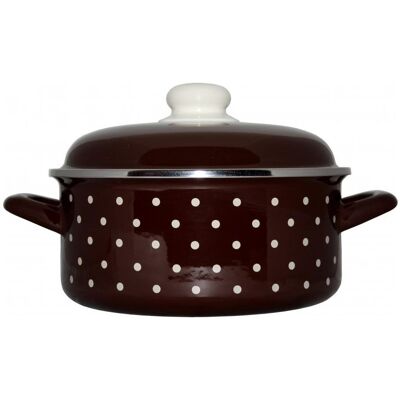 Metalac hnědý puntík, mělký kastrol Standard s poklicí 24 cm, 4,75 l Metalac hnědý puntík, mělký kastrol Standard s poklicí 24 cm, 4,75 l