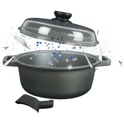 Risoli Nepřilnavý hrnec 28 cm 4,5 l se skleněnou poklicí Blackplus, na indukci Risoli Nepřilnavý hrnec 28 cm 4,5 l se skleněnou poklicí Blackplus, na indukci
