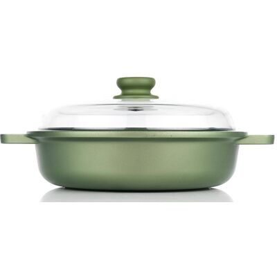 Risoli Zelený nepřilnavý kastrol 28 cm 2 l, se skleněnou poklicí Dr Green Risoli Zelený nepřilnavý kastrol 28 cm 2 l, se skleněnou poklicí Dr Green