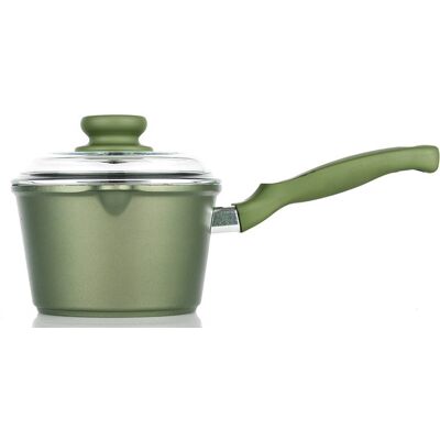 Risoli Zelený nepřilnavý rendlík 16 cm 1,5 l, se skleněnou poklicí Dr Green Risoli Zelený nepřilnavý rendlík 16 cm 1,5 l, se skleněnou poklicí Dr Green