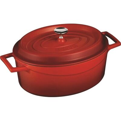 Lava Metal Hrnec litinový oválný, červený, obsah 4,8 l, průměr 29 cm Lava Metal Hrnec litinový oválný, červený, obsah 4,8 l, průměr 29 cm