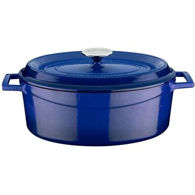 Lava Metal Hrnec litinový oválný, modrý, obsah 4,8 l, průměr 29 cm Lava Metal Hrnec litinový oválný, modrý, obsah 4,8 l, průměr 29 cm