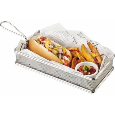 APS Košík pro servírování jídla nerez 13 x 26 x 3,5 cm, obdelník APS Košík pro servírování jídla nerez 13 x 26 x 3,5 cm, obdelník