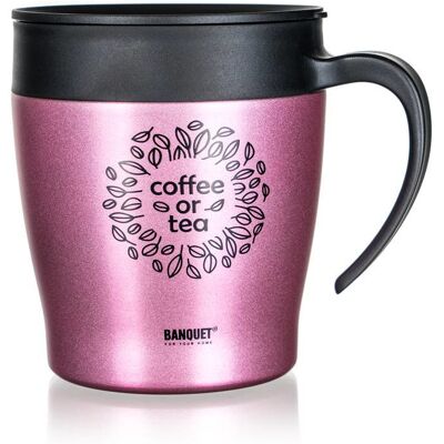 Banquet Termohrnek cestovní TAZZA 330 ml, růžový Banquet Termohrnek cestovní TAZZA 330 ml, růžový