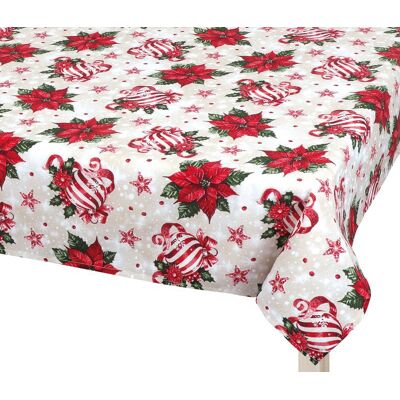 BELLATEX Ubrus Vánoce 131, 120 × 140 cm, vánoční hvězda a ozdoby BELLATEX Ubrus Vánoce 131, 120 × 140 cm, vánoční hvězda a ozdoby