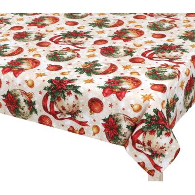 BELLATEX Ubrus Vánoce 132, 120 × 140 cm, vánoční ozodby zlaté BELLATEX Ubrus Vánoce 132, 120 × 140 cm, vánoční ozodby zlaté