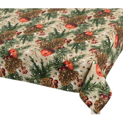 Bellatex Ubrus VÁNOCE - 120 × 140 cm - vánoční šišky a jablka Bellatex Ubrus VÁNOCE - 120 × 140 cm - vánoční šišky a jablka