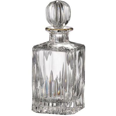 Bohemia Crystal Ručně broušená karafa na whisky Prisma Line Gold 800ml Bohemia Crystal Ručně broušená karafa na whisky Prisma Line Gold 800ml