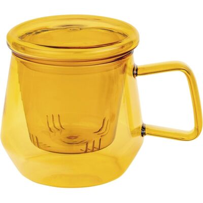 BREDEMEIJER Livorno Čajový set pro jednoho, borosilikátové sklo, 0,35 l, jantarový BREDEMEIJER Livorno Čajový set pro jednoho, borosilikátové sklo, 0,35 l, jantarový