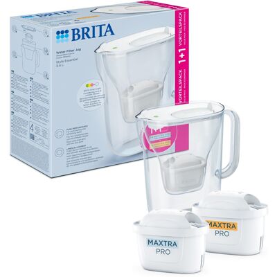 Brita Style Essential +2 filtry Maxtra Pro (Hard Water a Pure Performance), 2, 4 l, bílá Brita Style Essential +2 filtry Maxtra Pro (Hard Water a Pure Performance), 2, 4 l, bílá