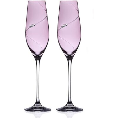 Diamante sklenice na šampaňské Silhouette City Pink s kamínky Swarovski 210 ml 2KS Diamante sklenice na šampaňské Silhouette City Pink s kamínky Swarovski 210 ml 2KS