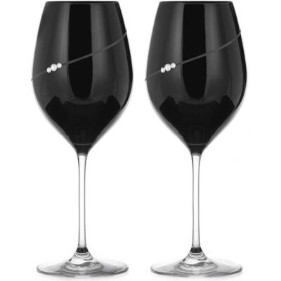 Diamante sklenice na červené víno Silhouette City Black s kamínky Swarovski 470 ml 2KS Diamante sklenice na červené víno Silhouette City Black s kamínky Swarovski 470 ml 2KS