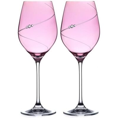 Diamante sklenice na bílé víno Silhouette City Pink s kamínky Swarovski 360ml 2KS Diamante sklenice na bílé víno Silhouette City Pink s kamínky Swarovski 360ml 2KS