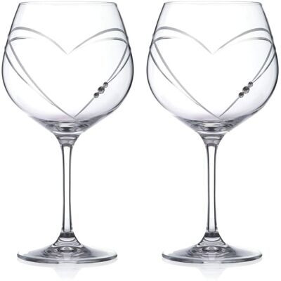 Diamante Sklenice na gin Hearts s krystaly Swarovski 640 ml 2 ks Diamante Sklenice na gin Hearts s krystaly Swarovski 640 ml 2 ks