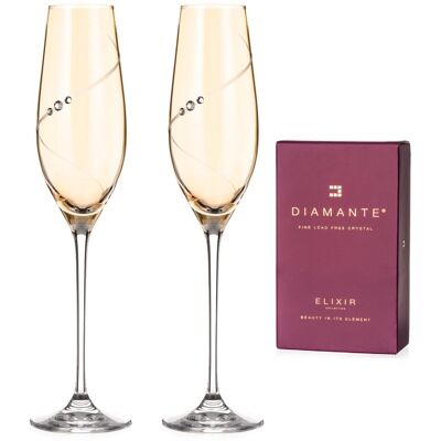 Diamante Sklenice na šampaňské Silhouette City Amber s kamínky Swarovski 210 ml 2 ks Diamante Sklenice na šampaňské Silhouette City Amber s kamínky Swarovski 210 ml 2 ks