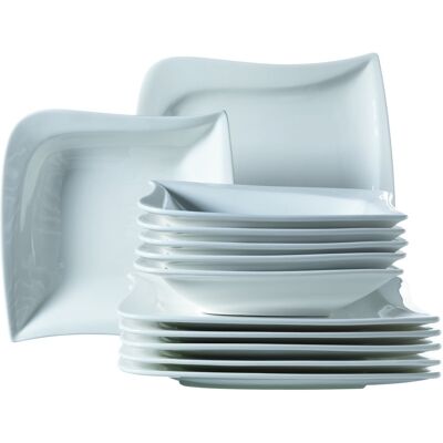 MÄSER Bílý 12dílný Porcelánový Servis - Jídelní Sada MÄSER Bílý 12dílný Porcelánový Servis - Jídelní Sada