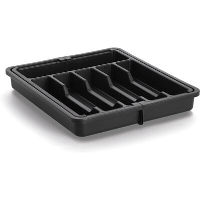 ZELLER Příborník roztahovací, plast, 37,6 × 33,5 - 56,8 × 5,2 cm, černý ZELLER Příborník roztahovací, plast, 37,6 × 33,5 - 56,8 × 5,2 cm, černý