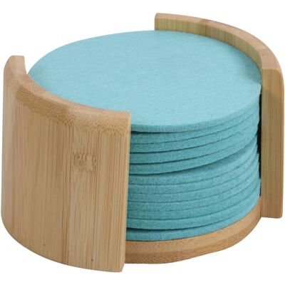 Kesper Podtácky bambus/plsť, průměr 10 cm, 12 ks, modré Kesper Podtácky bambus/plsť, průměr 10 cm, 12 ks, modré