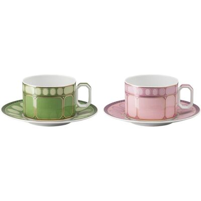 ROSENTHAL Swarovski signum Fern + Rose Sada šalků a podšálků na čaj ROSENTHAL Swarovski signum Fern + Rose Sada šalků a podšálků na čaj
