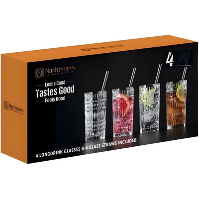 Nachtmann TASTES GOOD Sada Longdrink sklenic se skleněným brčkem 4 + 4 ks Nachtmann TASTES GOOD Sada Longdrink sklenic se skleněným brčkem 4 + 4 ks
