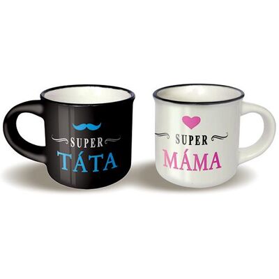 Nekupto Mini hrnečky pro pár Super máma a Super táta Nekupto Mini hrnečky pro pár Super máma a Super táta