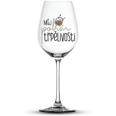 Nekupto Vtipná sklenice na víno s potiskem Můj pohár trpělivosti Nekupto Vtipná sklenice na víno s potiskem Můj pohár trpělivosti
