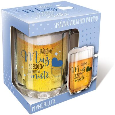 Nekupto Sklenice na pivo Báječný muž se srdcem na pravém místě Nekupto Sklenice na pivo Báječný muž se srdcem na pravém místě