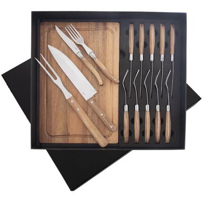 Orion Steak set nůž + vidlička + vidlice, nerez/dřevo Orion Steak set nůž + vidlička + vidlice, nerez/dřevo