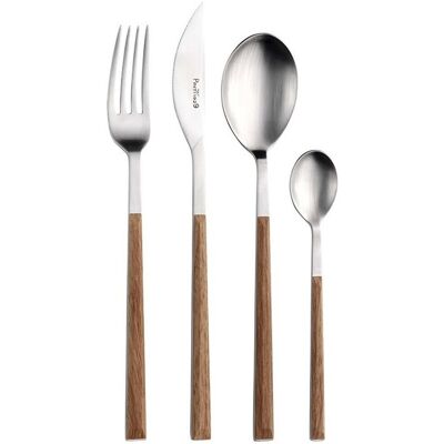 Pinti Inox Příbor sada 24 kusů SUSHI QUEEN TEAK SATIN, černozlatá dárková krabice Pinti Inox Příbor sada 24 kusů SUSHI QUEEN TEAK SATIN, černozlatá dárková krabice