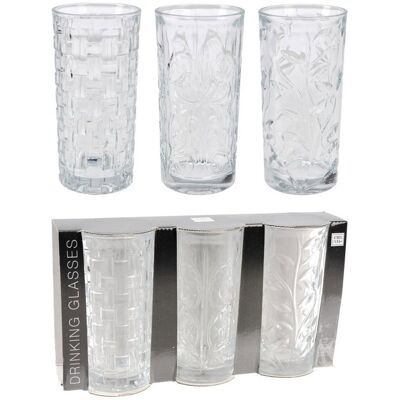 KOOPMAN Sada sklenic se vzorem Atmosfera 380 ml 3 ks KOOPMAN Sada sklenic se vzorem Atmosfera 380 ml 3 ks