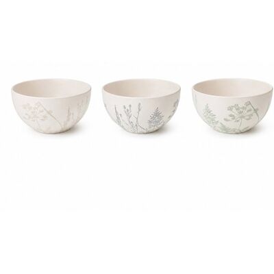 KOOPMAN Porcelánové misky s přírodním motivem, sada 3 ks KOOPMAN Porcelánové misky s přírodním motivem, sada 3 ks