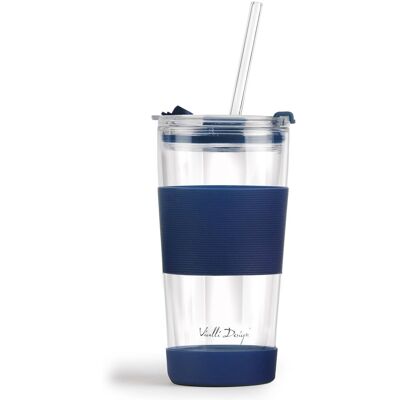 Vialli Design Termohrnek s brčkem 600 ml, modrý, FUORI 30381 Vialli Design Termohrnek s brčkem 600 ml, modrý, FUORI 30381