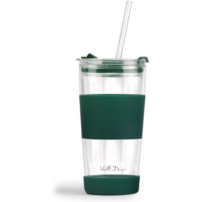 Vialli Design Termohrnek s brčkem 600 ml, zelený, FUORI 30398 Vialli Design Termohrnek s brčkem 600 ml, zelený, FUORI 30398