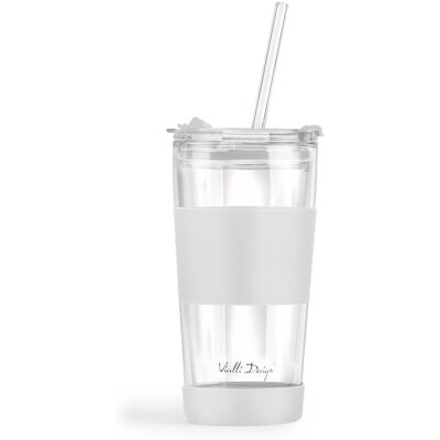Vialli Design Termohrnek s brčkem 600 ml, bílý, FUORI 30404 Vialli Design Termohrnek s brčkem 600 ml, bílý, FUORI 30404