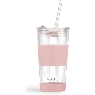 Vialli Design Termohrnek s brčkem 600 ml, růžový, FUORI 30411 Vialli Design Termohrnek s brčkem 600 ml, růžový, FUORI 30411