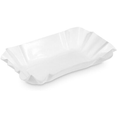 Wimex Papírová miska 14 × 9 × 3 cm, hranatá, nepromastitelná, bílá - 250 ks Wimex Papírová miska 14 × 9 × 3 cm, hranatá, nepromastitelná, bílá - 250 ks