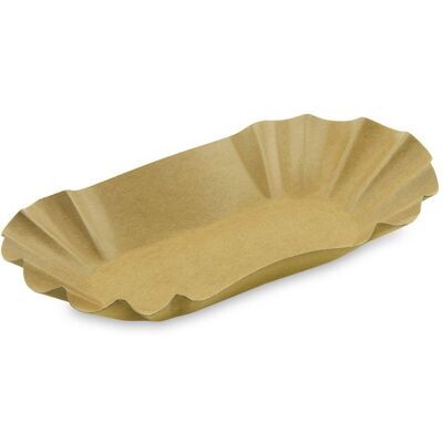 Wimex Papírová miska 17,5 × 10,5 × 3 cm, oválná, nepromastitelná, kraft - 250 ks Wimex Papírová miska 17,5 × 10,5 × 3 cm, oválná, nepromastitelná, kraft - 250 ks
