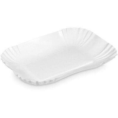 Wimex Papírová miska 17,5 × 13 × 3 cm, hranatá, nepromastitelná, bílá - 250 ks Wimex Papírová miska 17,5 × 13 × 3 cm, hranatá, nepromastitelná, bílá - 250 ks